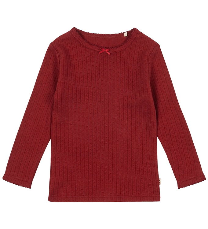 Konges Sløjd Bluse - Minnie - Red Dahlia m. Hulmønster