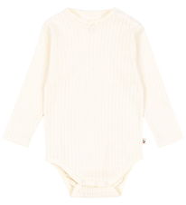 Konges Sløjd Body l/æ - Minnie - Buttercream m. Hulmønster