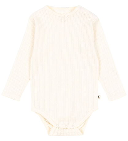 Konges Sløjd Body l/æ - Minnie - Buttercream m. Hulmønster