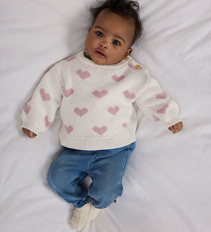 Nmae It Bluse - Strik - NbfOana - Cloud Dancer/Keepsake Lilac He