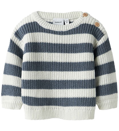 Nmae It Bluse - Strik - NbmOlfert - Cloud Dancer/Flintstone