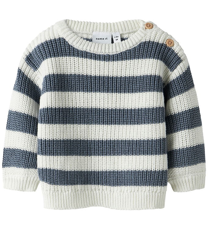 Nmae It Bluse - Strik - NbmOlfert - Cloud Dancer/Flintstone