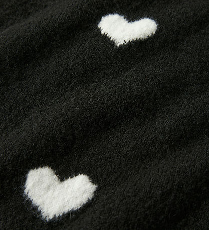 Name It Bluse - Strik - NkfOna - Black/Cloud Dancer Heart