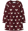 Name It Kjole - Strik - NbfOana - Burgundy/Peyote Heart