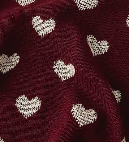 Name It Bluse - Strik - NmfOana - Burgundy/Peyote Heart