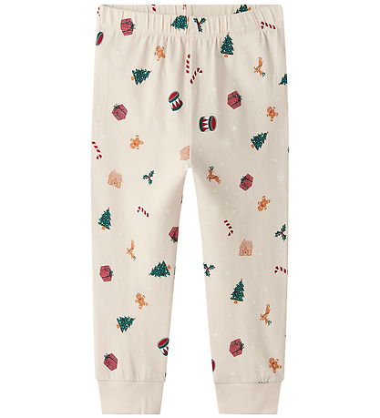 Name It Nattøj - 2-Delt - NmnVismas - Whitecap Gray/Xmas AOP