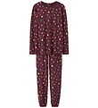 Name It Nattøj - 2-Delt - NanVismas - Burgundy/Xmas AOP