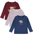 Name It Bluser - 3-pak - NmfNia - Burgundy/Burgundy+Early Hours+