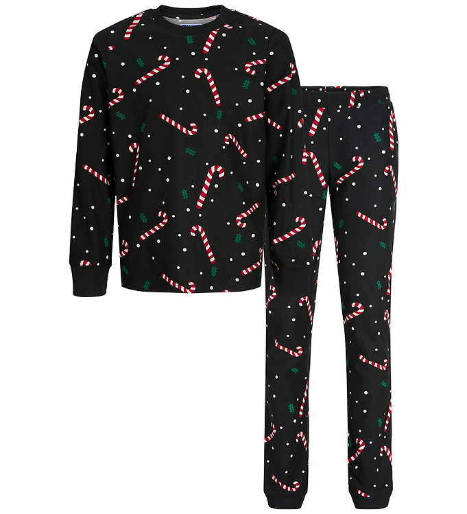 Jack & Jones Nattøj - JacTristan - Black/Candy Cane