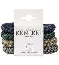Kknekki Hårelastikker - 4-pak - Green/Blue/Grey