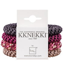 Kknekki Hårelastikker - 4-pak - Brun/Beige/Red