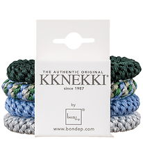 Kknekki Hårelastikker - 4-pak - Grey/Blue/Green
