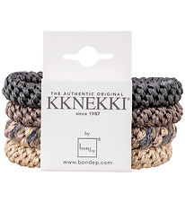 Kknekki Hårelastikker - 4-pak - Beige/Brown/Black