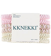 Kknekki Hårelastikker - Slim - 6-pak - Pink/White Kknekki Hårelastikker - Slim - 6-pak - Pink/White