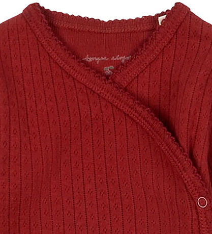 Konges Sløjd Slå-om Body l/æ - Minnie Newborn - Red Dahlia m. Hu