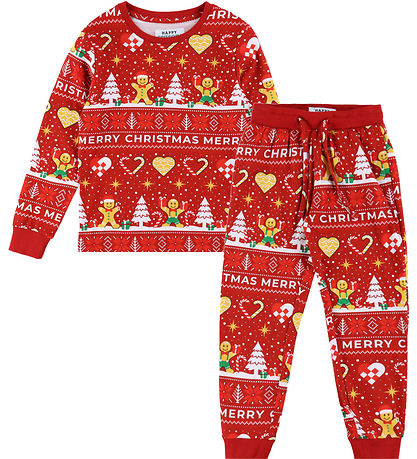 Jule-Sweaters Pyjamas - Christmas Cookie - Rød