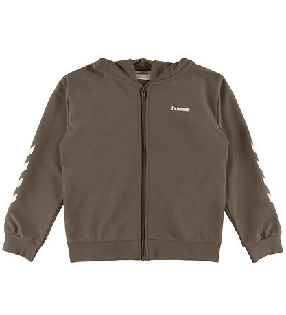 Hummel Hættetrøje - hmlJR Logo Zip Jacket - Dark Night Hummel Hættetrøje - hmlJR Logo Zip Jacket - Dark Night