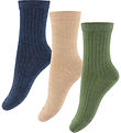 MP Strømper - Uld - Rib - 3-pak - Camel Melange