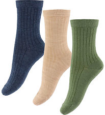 MP Strømper - Uld - Rib - 3-pak - Camel Melange