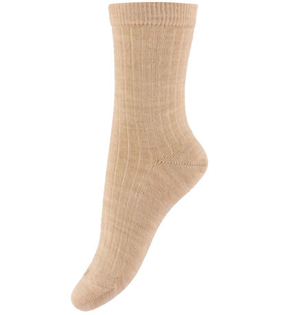 MP Strømper - Uld - Rib - 3-pak - Camel Melange