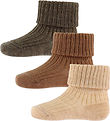 MP Strømper - Uld - Rib - 3-pak - Camel Melange