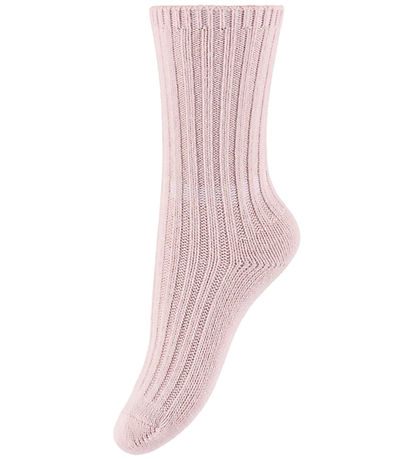 MP Strømper - Uld/Viskose - Rib - Strik - Bellie - Pink Frost