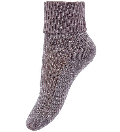 MP Strømper - Rib - Iris - Glitter - Dark Purple Dove