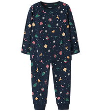 Name It Nattøj - NmnVismas - Navy Blazer/Xmas AOP Navy