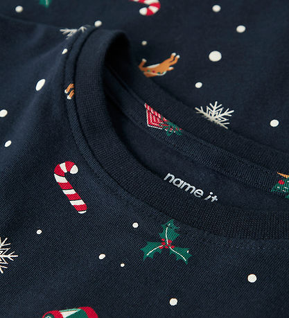 Name It Nattøj - NmnVismas - Navy Blazer/Xmas AOP Navy