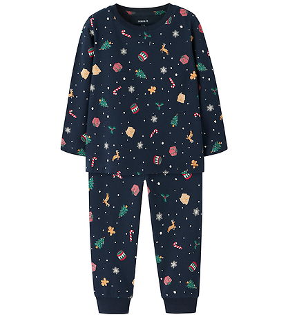 Name It Nattøj - NmnVismas - Navy Blazer/Xmas AOP Navy