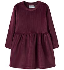 Name It Kjole - NmfVeloa - Velour - Burgundy