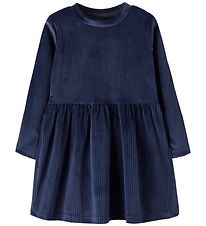 Name It Kjole - NmfVeloa - Velour - Navy Blazer