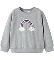 Name It Sweatshirt - NmfVenus - Grey Melange/Rainbow Clouds