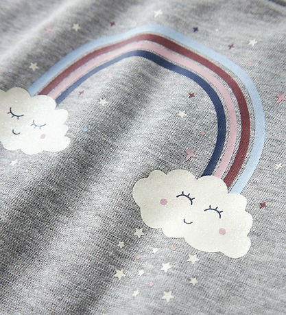 Name It Sweatshirt - NmfVenus - Grey Melange/Rainbow Clouds