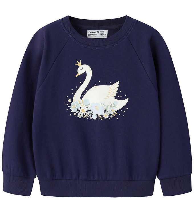 Name It Sweatshirt - NmfVenus - Beacon Blue/Princess Swan