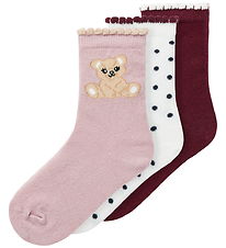 Name It Strømper - NmfRiva - 3-pak - Burgundy