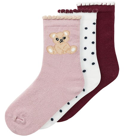 Name It Strømper - NmfRiva - 3-pak - Burgundy