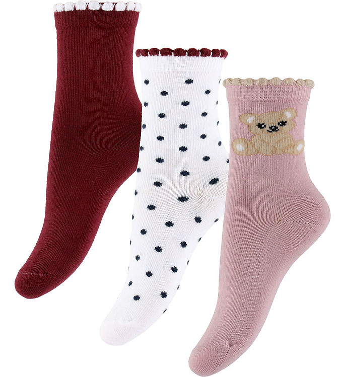 Name It Strømper - NmfRiva - 3-pak - Burgundy