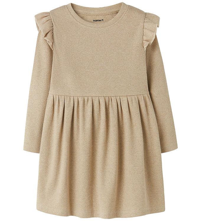 Name It Kjole - Rib - NmfSiclo - Glitter - Cement