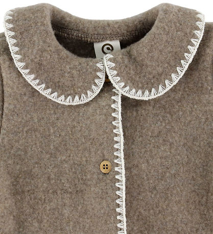Müsli Cardigan - Uldfleece - Brown Melange