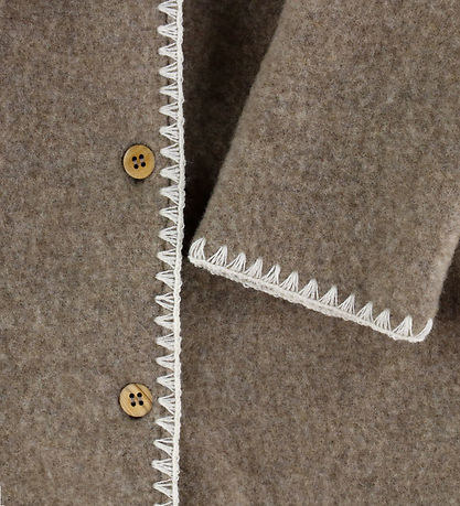 Müsli Cardigan - Uldfleece - Brown Melange