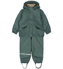 Mikk-Line Regntøj m. Seler - PU - Balsam Green