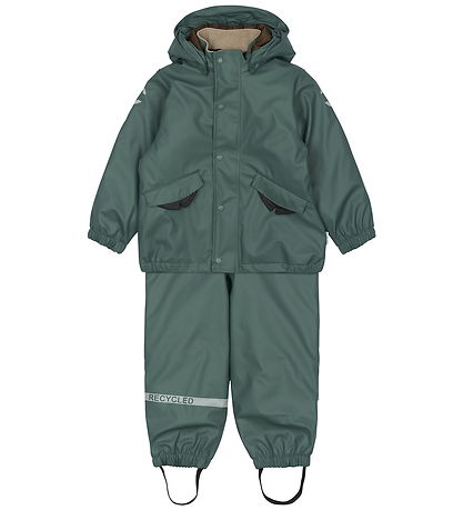 Mikk-Line Regntøj m. Seler - PU - Balsam Green