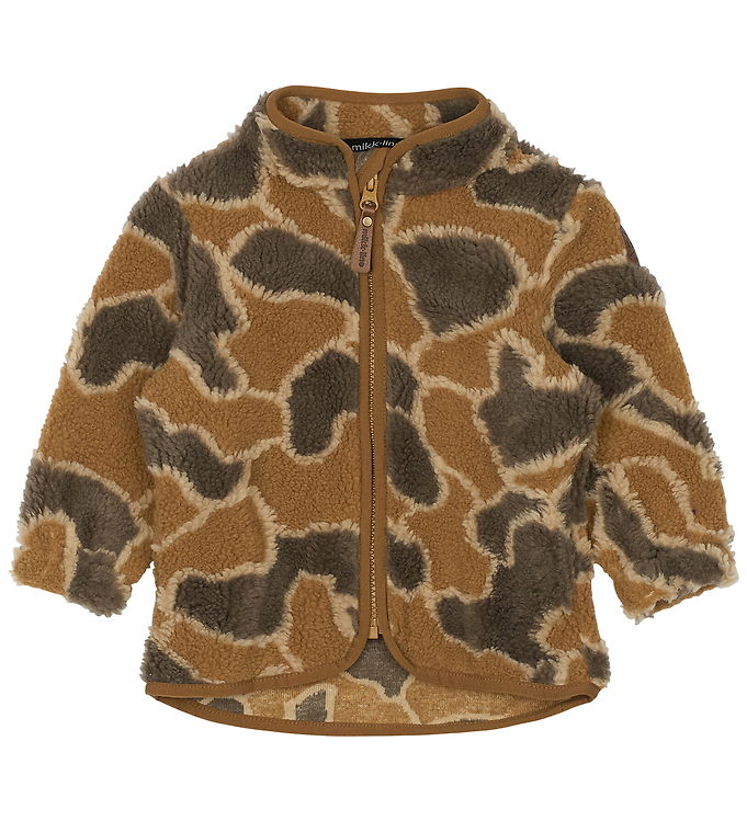 Mikk-Line Fleecejakke - Burlwood m. Camouflage