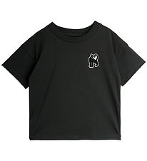 Mini Rodini T-shirt - Panther patch - Sort Mini Rodini T-shirt - Panther patch - Sort