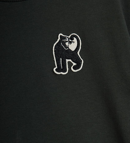 Mini Rodini T-shirt - Panther patch - Sort Mini Rodini T-shirt - Panther patch - Sort