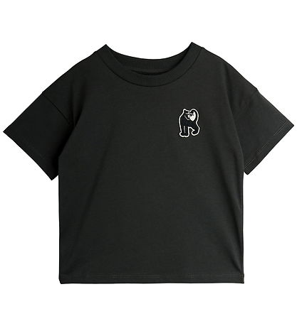 Mini Rodini T-shirt - Panther patch - Sort Mini Rodini T-shirt - Panther patch - Sort