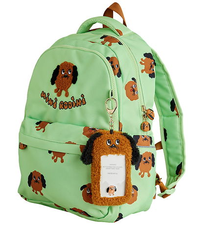 Mini Rodini School Backpack - Doggies - Green