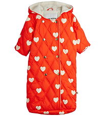 Mini Rodini Footmuff - Quilted - Hearts - 80 cm - Red