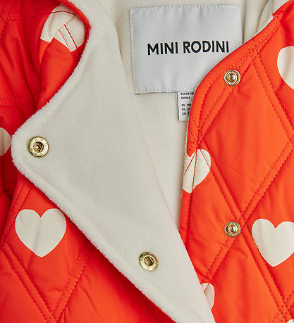 Mini Rodini 유모차 슬리핑백 - 퀼트 - 하트 - 80cm - 빨간색